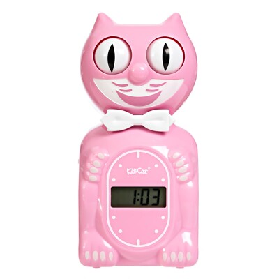 Limited Edition Solar Kit-Cat Digital Alarm Klock   Pink Satin
