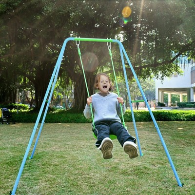 Kiriner Swing Set Outdoor Swings for Kids Toddlers with Waterproof Metal A-Fr...