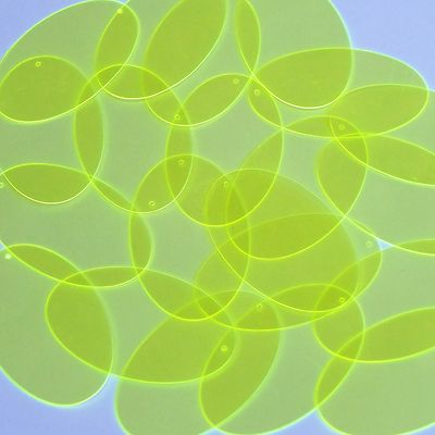 Oval Vinyl Shape 2'' Yellow Go Go Fluorescent Edge Glow