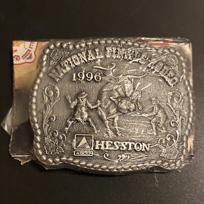1996 National Finals Rodeo NFR Youth Size Miniature Belt Buckle Hesston