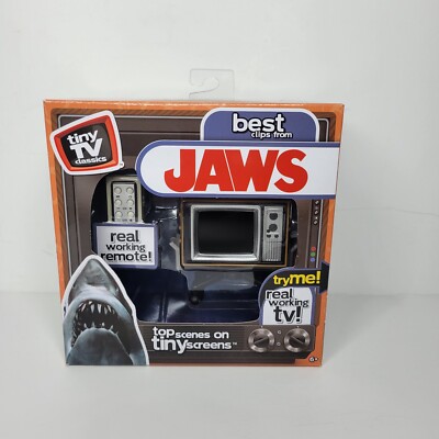 Tiny TV Classics JAWS Edition Best Clips Real Working Mini Television -New 