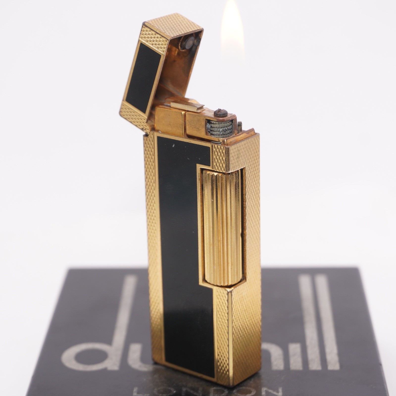 dunhill ゴールドトーン アンティーク雑貨 Dunhill Vintage Lighter Gold BLACK 2color Ultrasonically