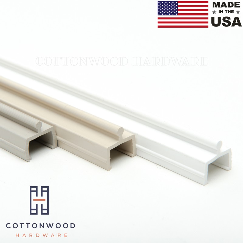 Sliding Screen Door Track 72" White Almond Taupe Vinyl MADE