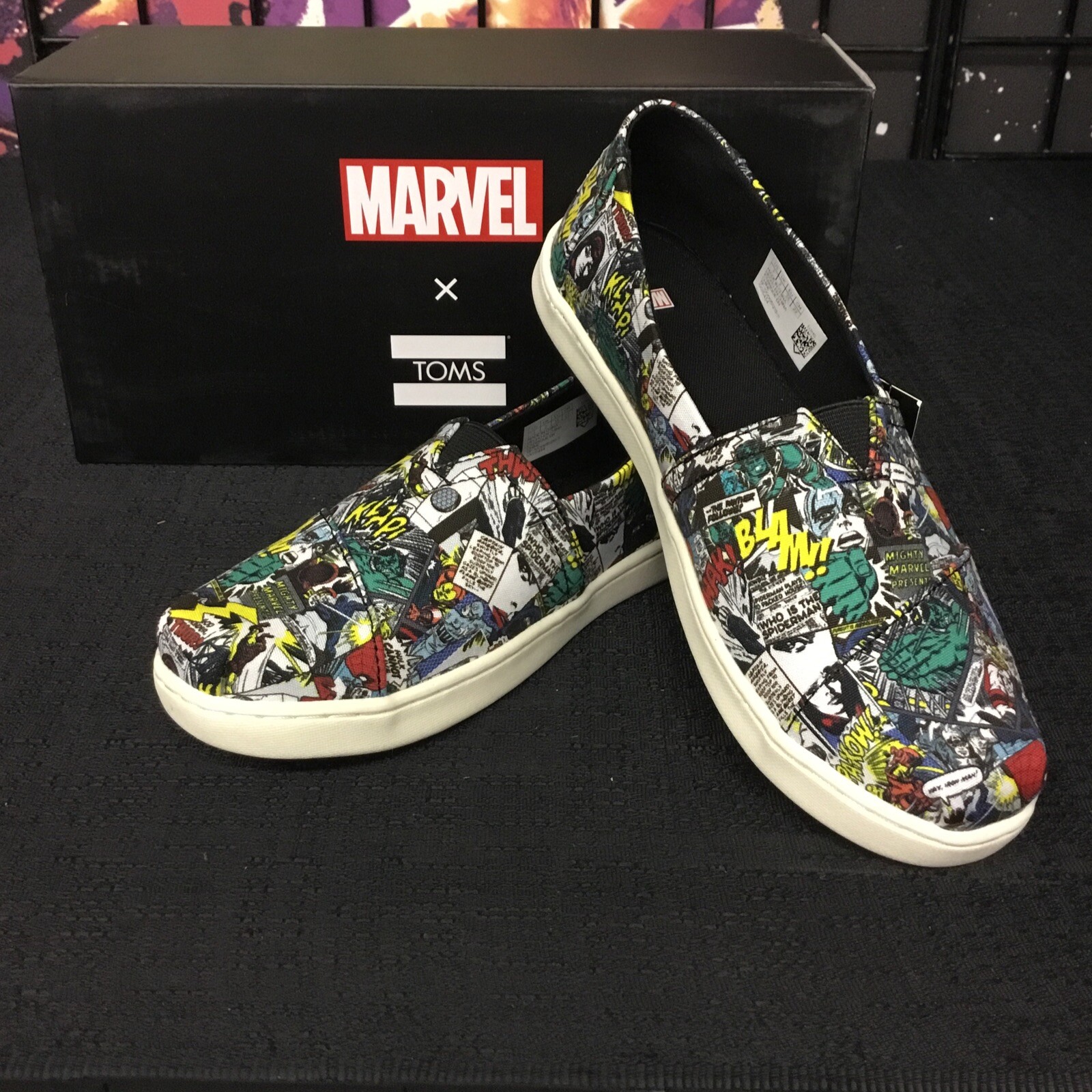 Toms x Marvel Youth Classic Multi Marvel Comic Pop Print | eBay