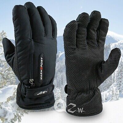 Mens Winter Thermal Warm Waterproof Ski Snowboarding Driving Work Gloves Mitten