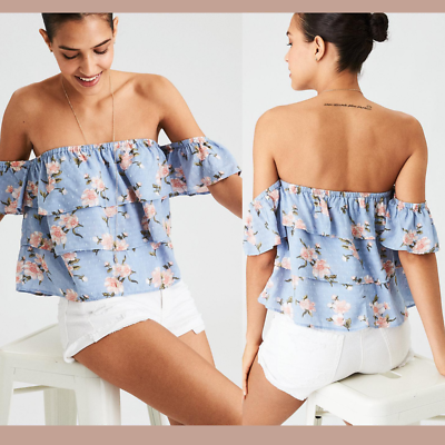 American eagle off outlet the shoulder floral top