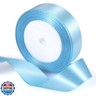 25 Yards Lake Blue Satin Ribbon 1inch, Single Face Polyester Silk Fabric Hair String Ribbon for Craft, Flower Bouquets, Gift Wrapping, Wedding, Bow Making and Valentines Decoration