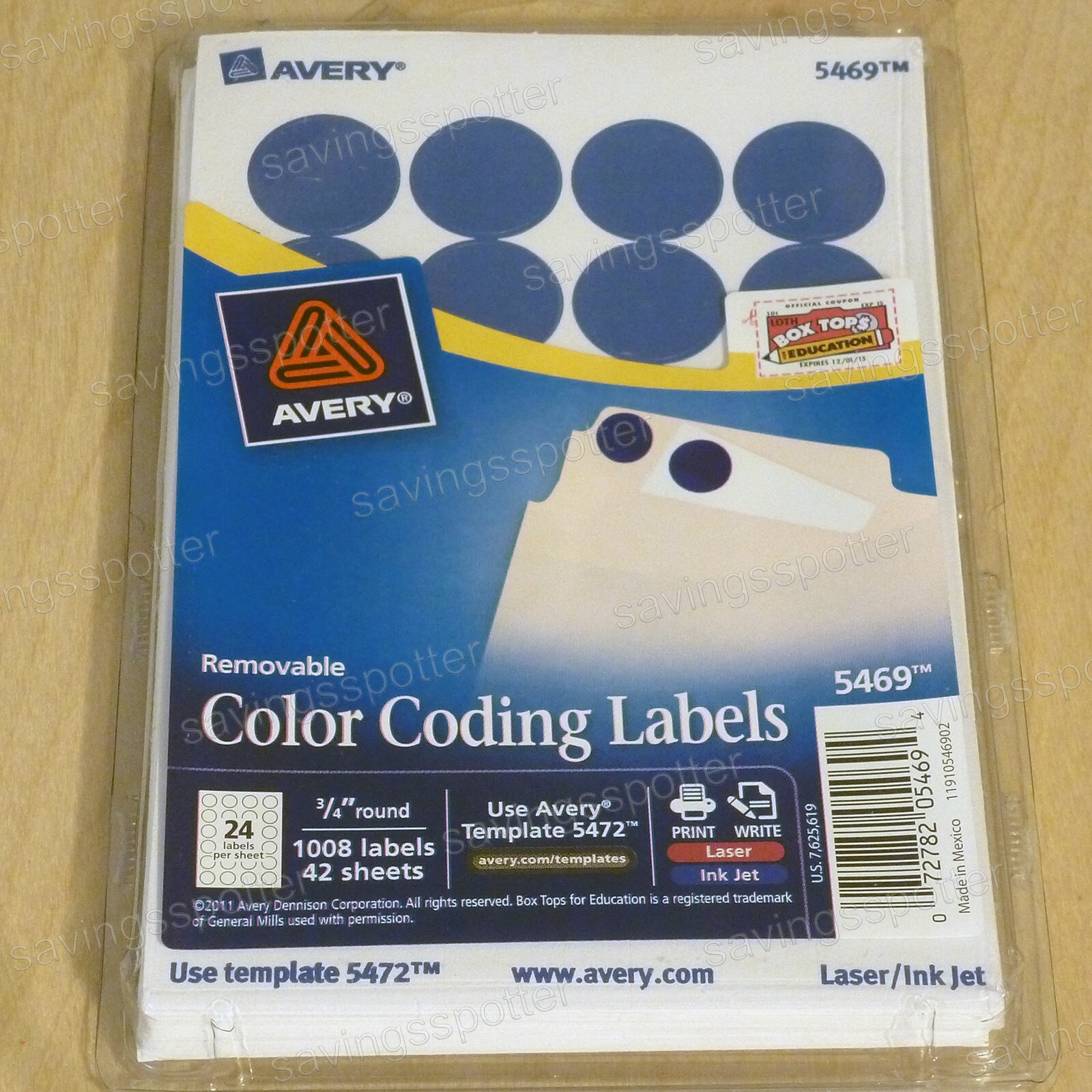 avery colored labels