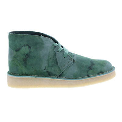 

Clarks Desert Coal 26166172 Мужские зеленые замшевые ботинки Chukkas на шнуровке, Зеленый, Clarks Desert Coal