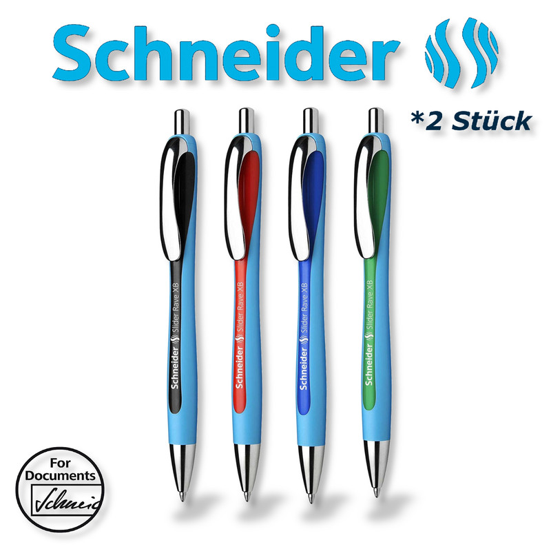 Schneider Kugelschreiber Slider Rave 755 Xb Blau Schwarz Rot GrÃ¼N Kuli Stift