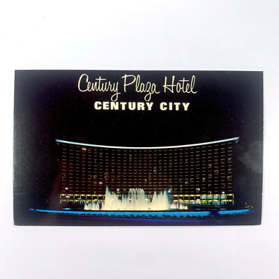 Postcard California Los Angeles CA Century City Plaza Hotel Night 1970s Chrome