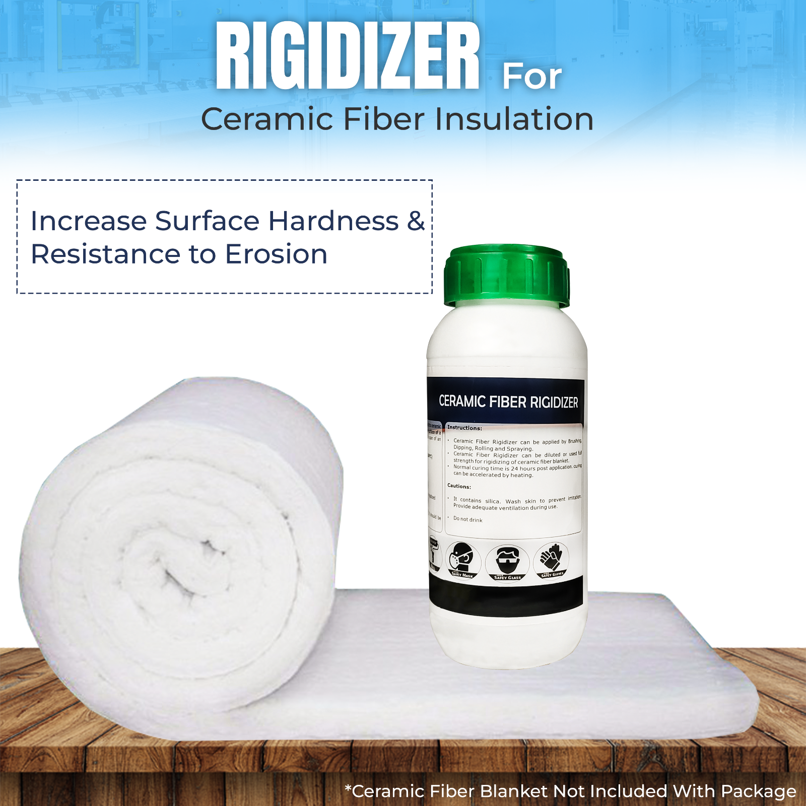 Coating for Ceramic Fiber Blanket Fireproof Insulation, 2300F - 16 Oz, Rigidizer