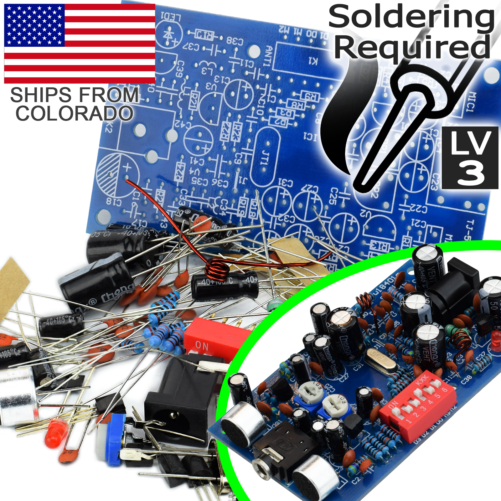 FM Transmitter Radio Station Stereo BH1417F - DIY Kit - Soldering Required