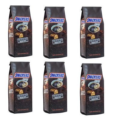 6 Pack Snickers Caramel Peanut Nougat & Chocolate Flavored Ground Coffee - 10 Oz