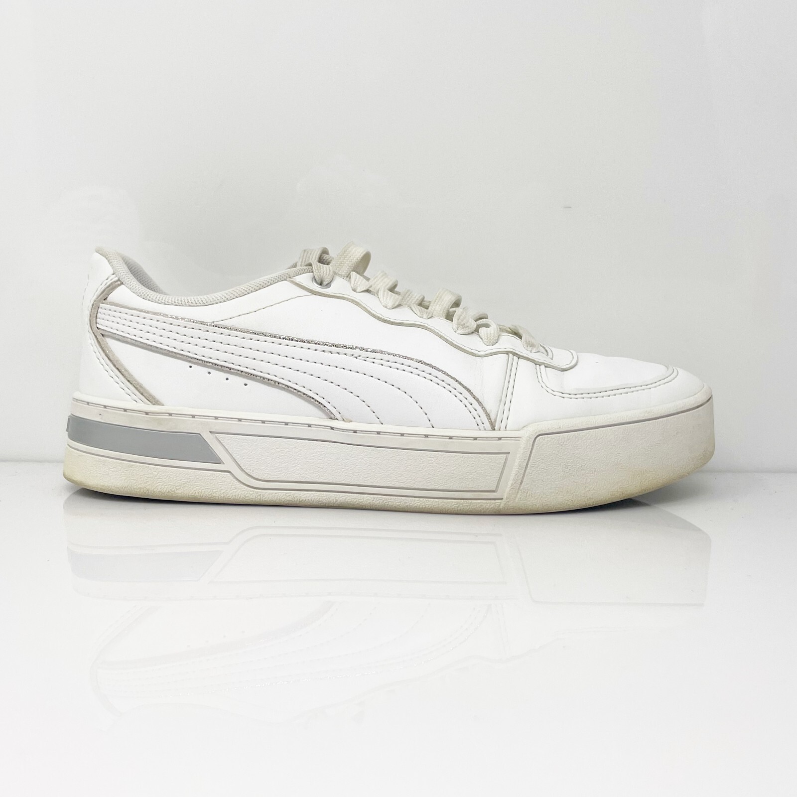 Puma Womens Skye Metallic 374797-01 White Casual Shoes