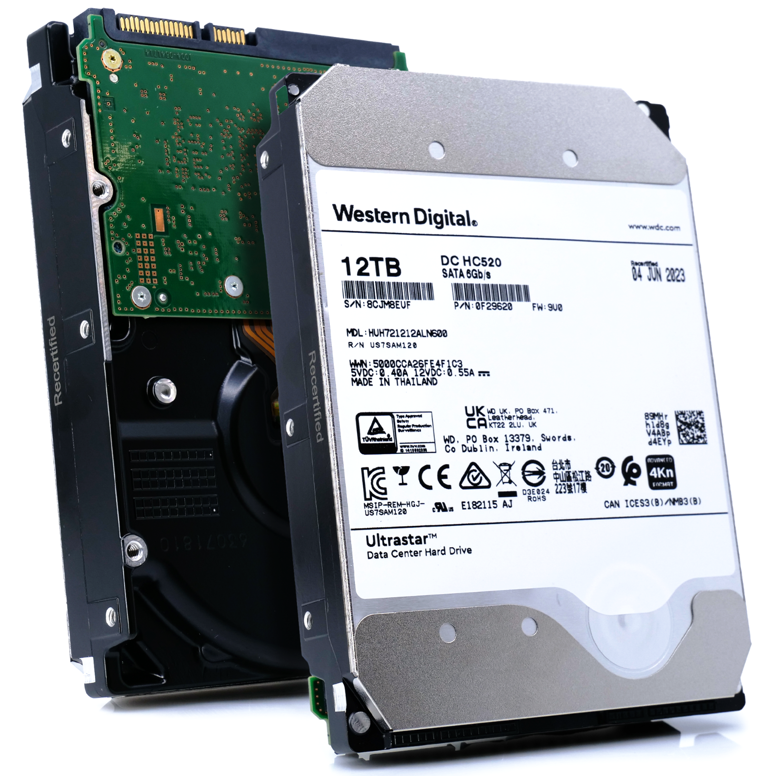 WD Ultrastar He12/HC520 12TB 7.2K 4kn SATA 6Gb/s 3.5" ISE Hard Disk Drive (HDD)