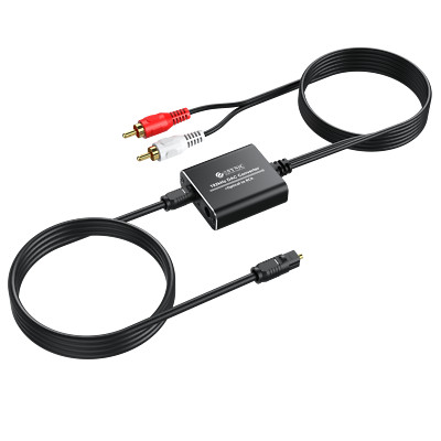 192kHz DAC Audio Converter SPDIF to RCA Optical Toslink to RCA Adapter 7ft/2.1m