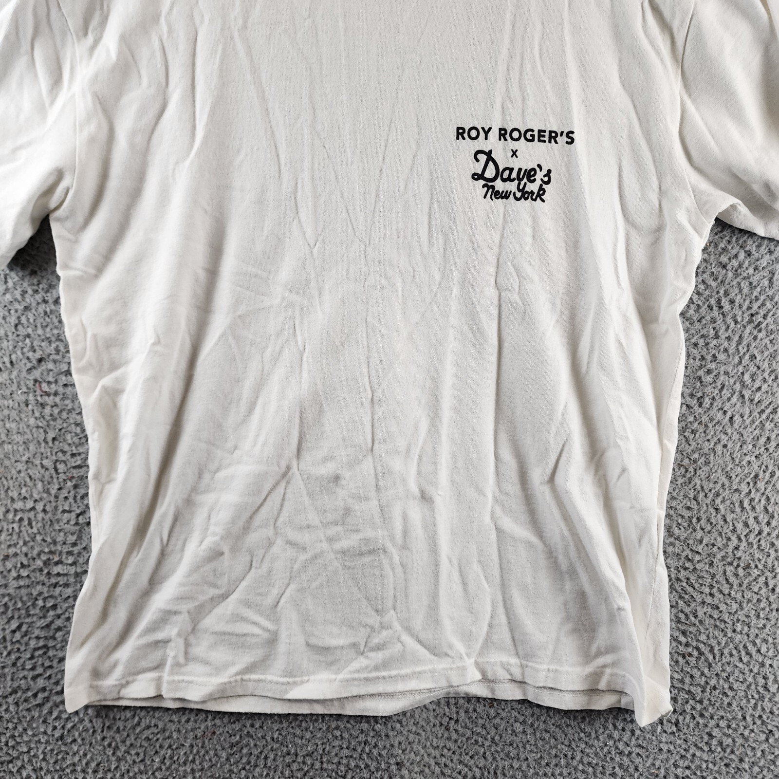 Roy Roger's X Dave's New York Industrial Print Tee Men's M White Crew Neck S/S - Picture 3 of 16