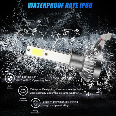 4x H1 LED Headlight Bulbs Conversion Kit High Low Beam 6000K Super Bright White