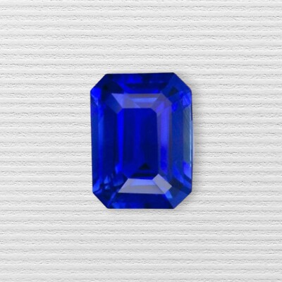 VVS Blue Sapphire Emerald Cut Gemstone 10x8 mm - 2.1 Ct Flawless Loose Gemstone