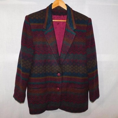 Vintage 90s Two Roads Womens 11 / L Navajo Southwestern Print Oversized  Blazer