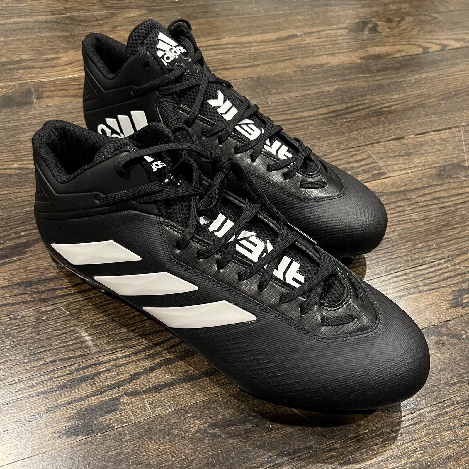ADIDAS SM FREAK MID FOOTBALL CLEATS SIZE 11.5 BLACK WHITE