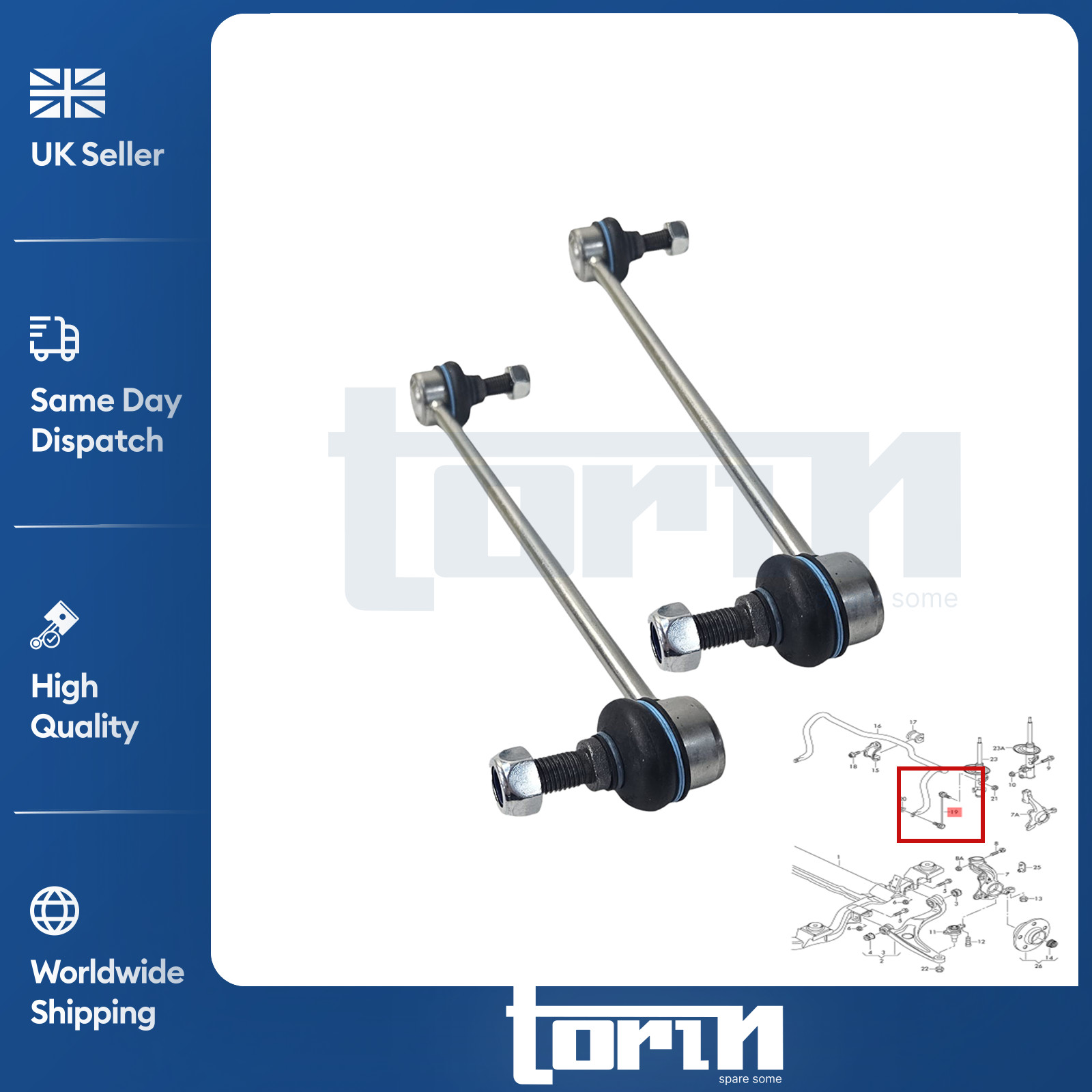 FOR VW T5 T6 TRANSPORTER CAMPER VAN 2X FRONT STABILISER ANTI ROLL BAR DROP LINKS