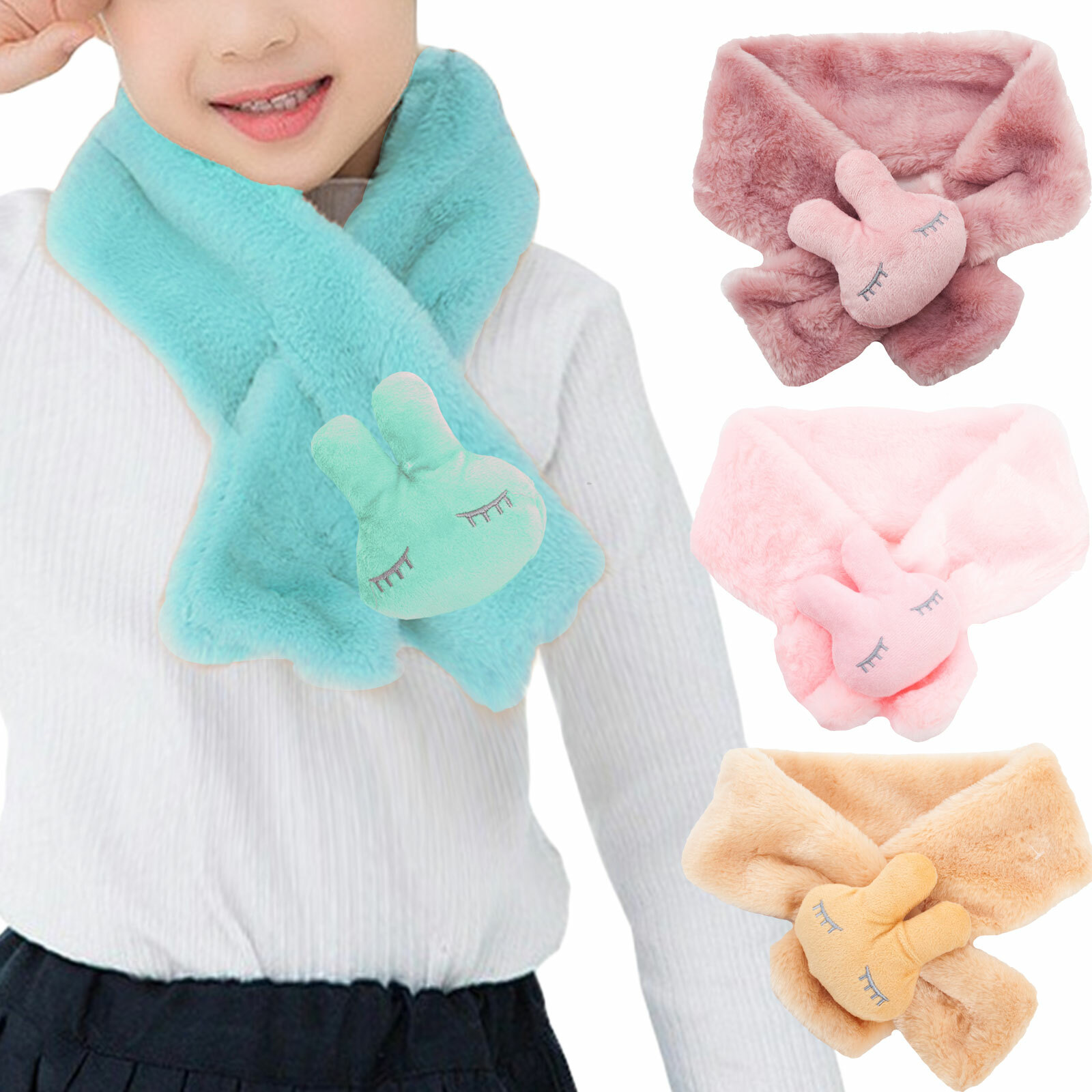 Echarpe Fille Bebe Fille Cou Fourrure Lapin Chaude Hiver Toocool Yf Ebay