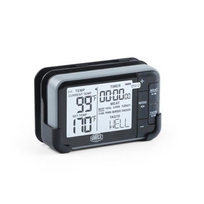 Black and Gray Wireless Digital BBQ Thermometer, ABS Construction Free Shipping