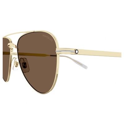 MONTBLANC MONT BLANC MB0235S-006 GOLD GOLD BROWN SUNGLASSES
