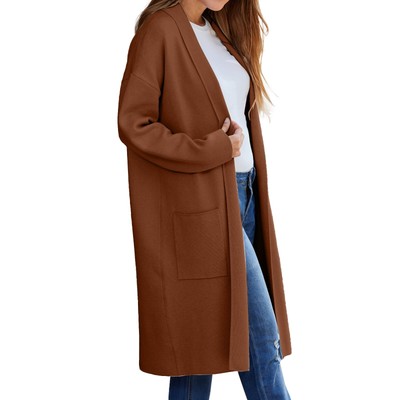 Women's Notched Lapel Wool Coats Mid Length Coats Warm Thicken Trench Jackets