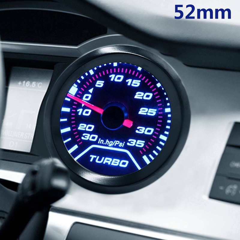 2/" 52mm LED Car Turbo Boost Gauge PSI Pointer with Blue LED Backlight 0~30PSI UK