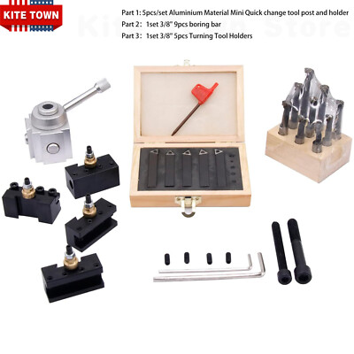 19pcs Mini Quick Change Tool Post Holder Set CNC Lathe Turning Boring Bar Holder