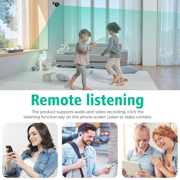 Children playing, adults using remote listening technology.