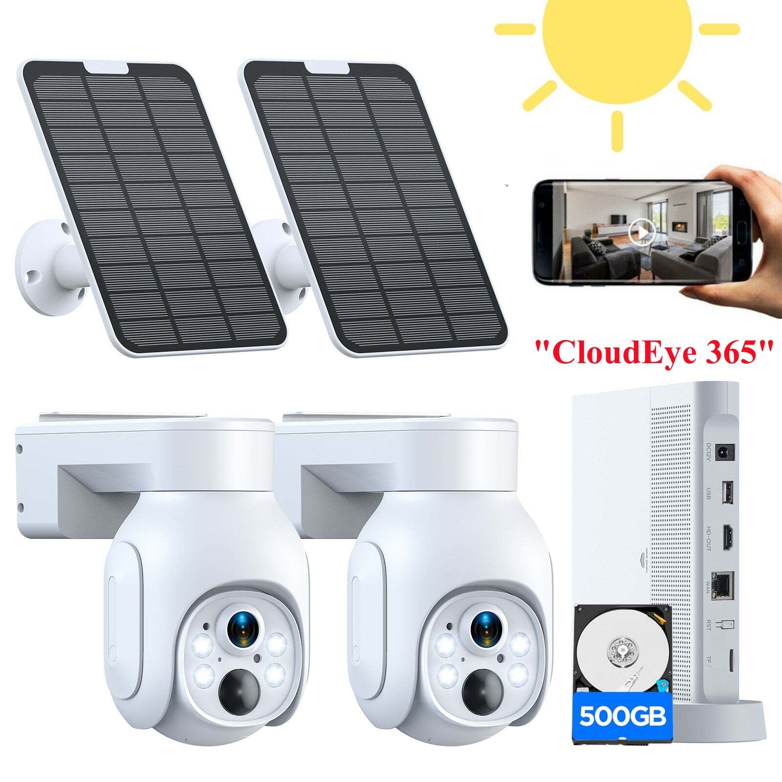 CAMCAMP 4MP Wireless Security Camera System Solar PTZ CCTV 1