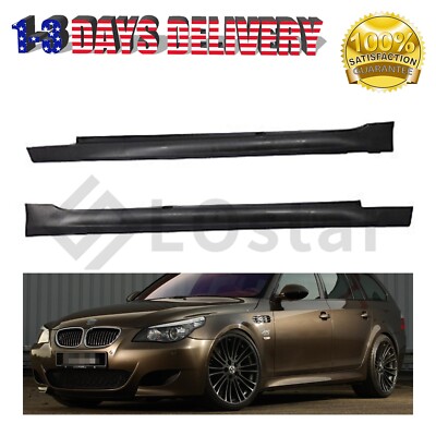 Pair(2) Side Skirts Panels Extension For 2004-2010 BMW E60 E61 5-Series M5 Style