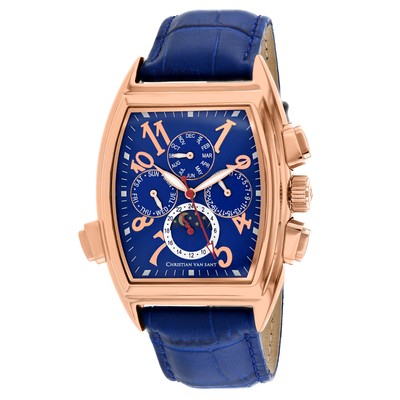 Pre-owned Christian Van Sant Men's Grandeur Blue Dial Watch - Cv2140