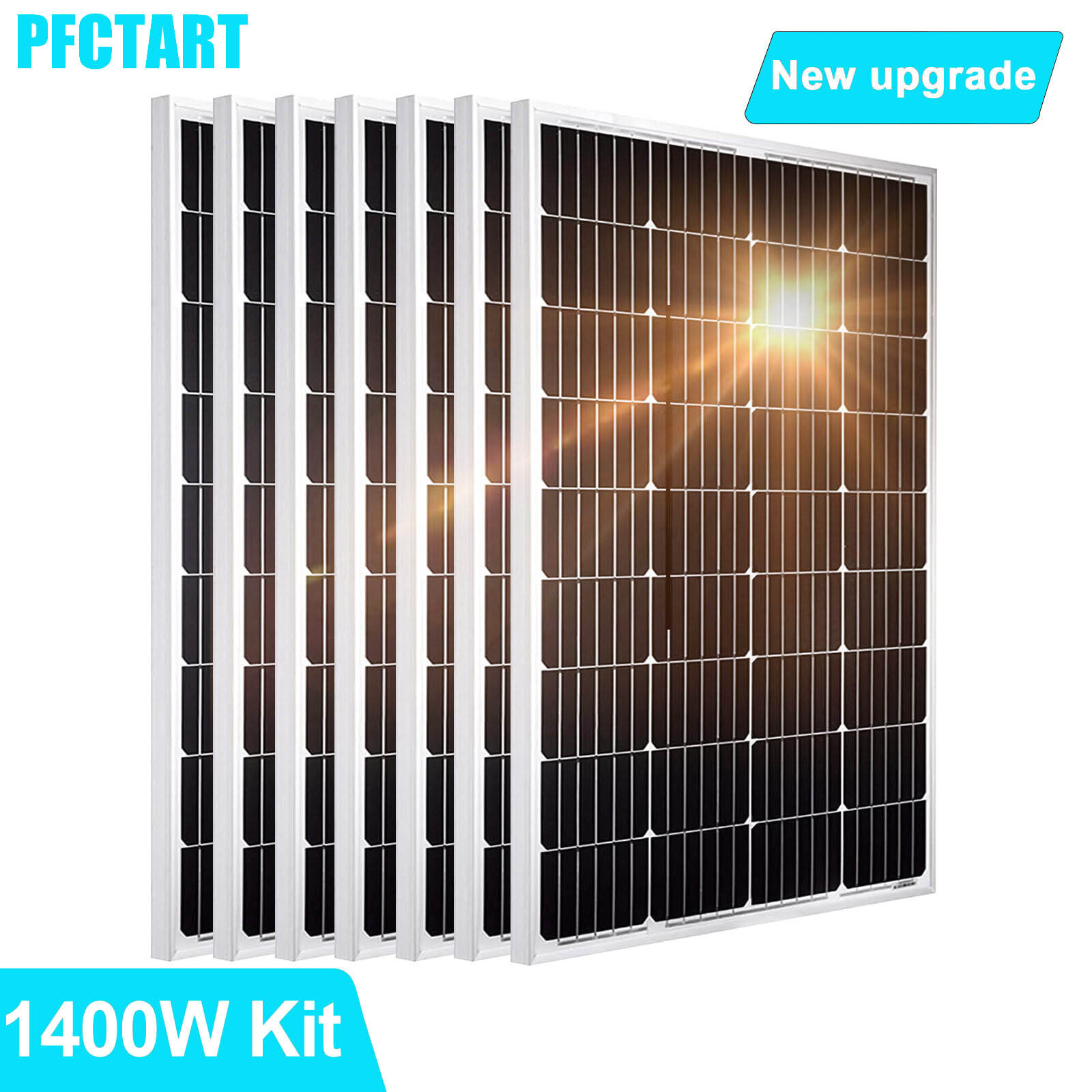 1400W Watt 12V Mono Off-Grid Solar Panel PV Module for RV Marine Home Camping US