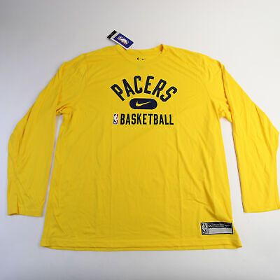 Indiana Pacers Nike NBA Authentics Long Sleeve Shirt Men's Gold New