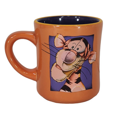 Disney Tigger Coffee Mug Cup Orange Purple Inside Height 4'' Dia 3'' Ceramic