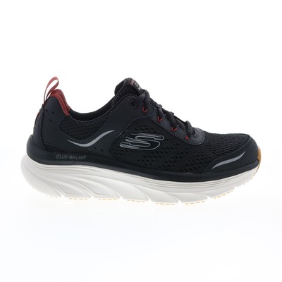 Skechers DLux Walker 232044 Мужские черные кожаные кроссовки Lifestyle