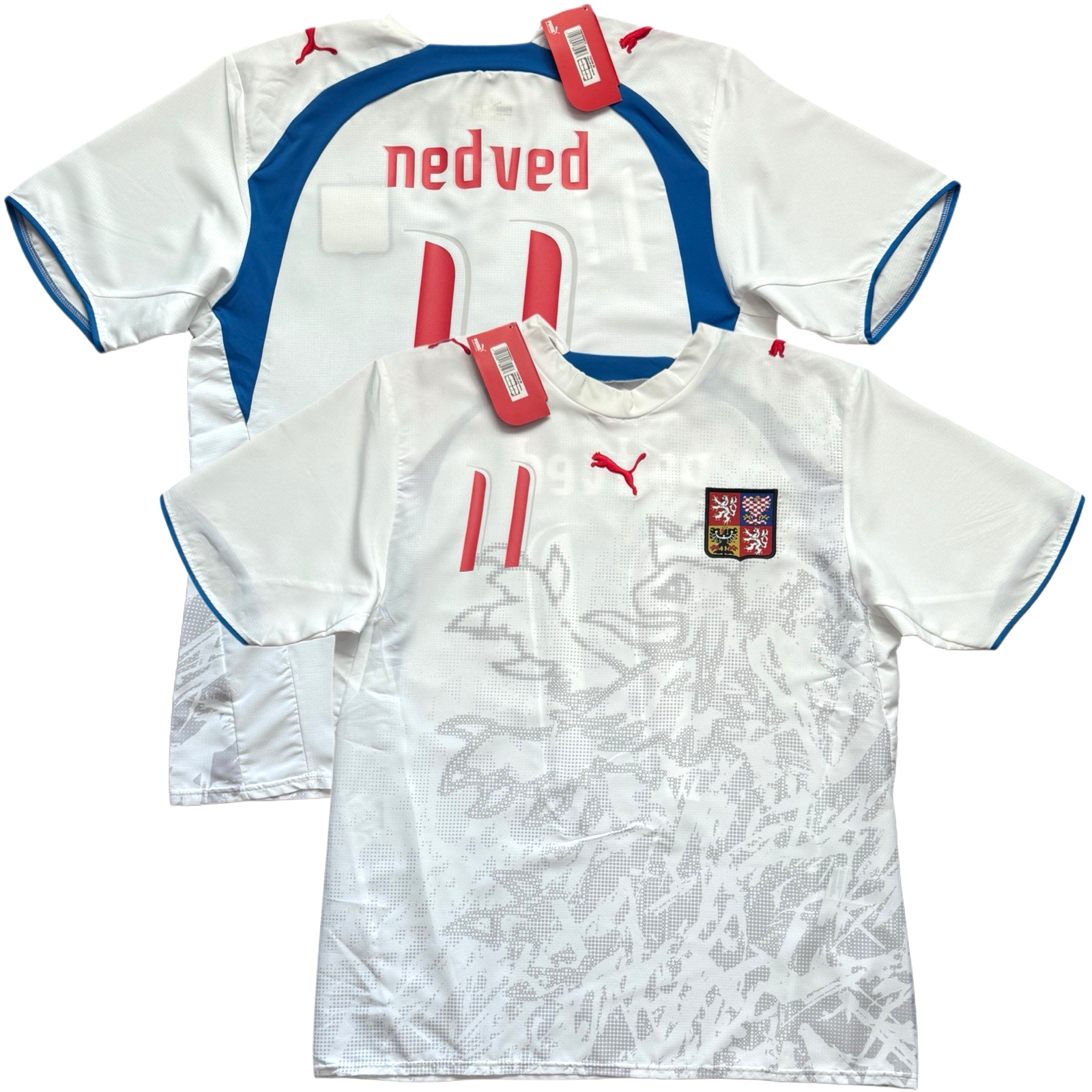 ネドベドNEDVĚD　チェコ代表Puma製サッカーユニフォーム　背番号11 NEDVED #11 CZECHIA, CZECH REPUBLIC HOME SHIRT WORLD CUP 2006