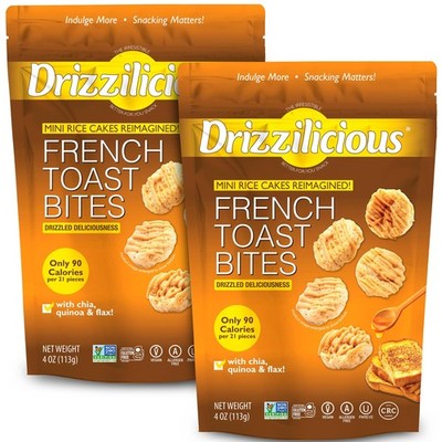 Drizzlicious Mini French Toast Rice Cakes 4oz Gluten Free Vegan Snack