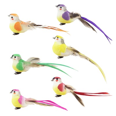 Artificial Bird Eye-catching Diy Faux Foam Feather Bird Ornament Decor