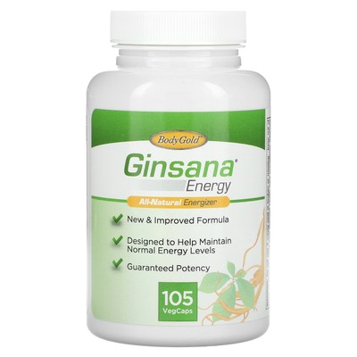 Pharmaton Natural Health Ginsana Energy 105 Veggie Caps All-Natural,