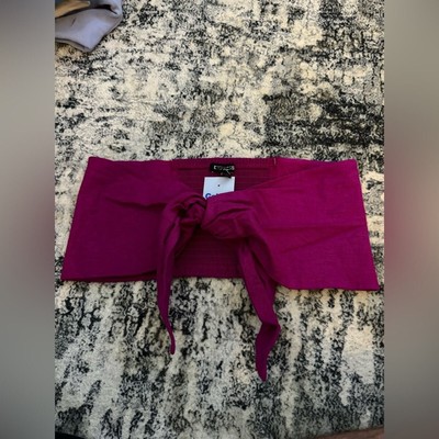 NWT MD Express Dark Pink Strapless Front Tie Bandeau