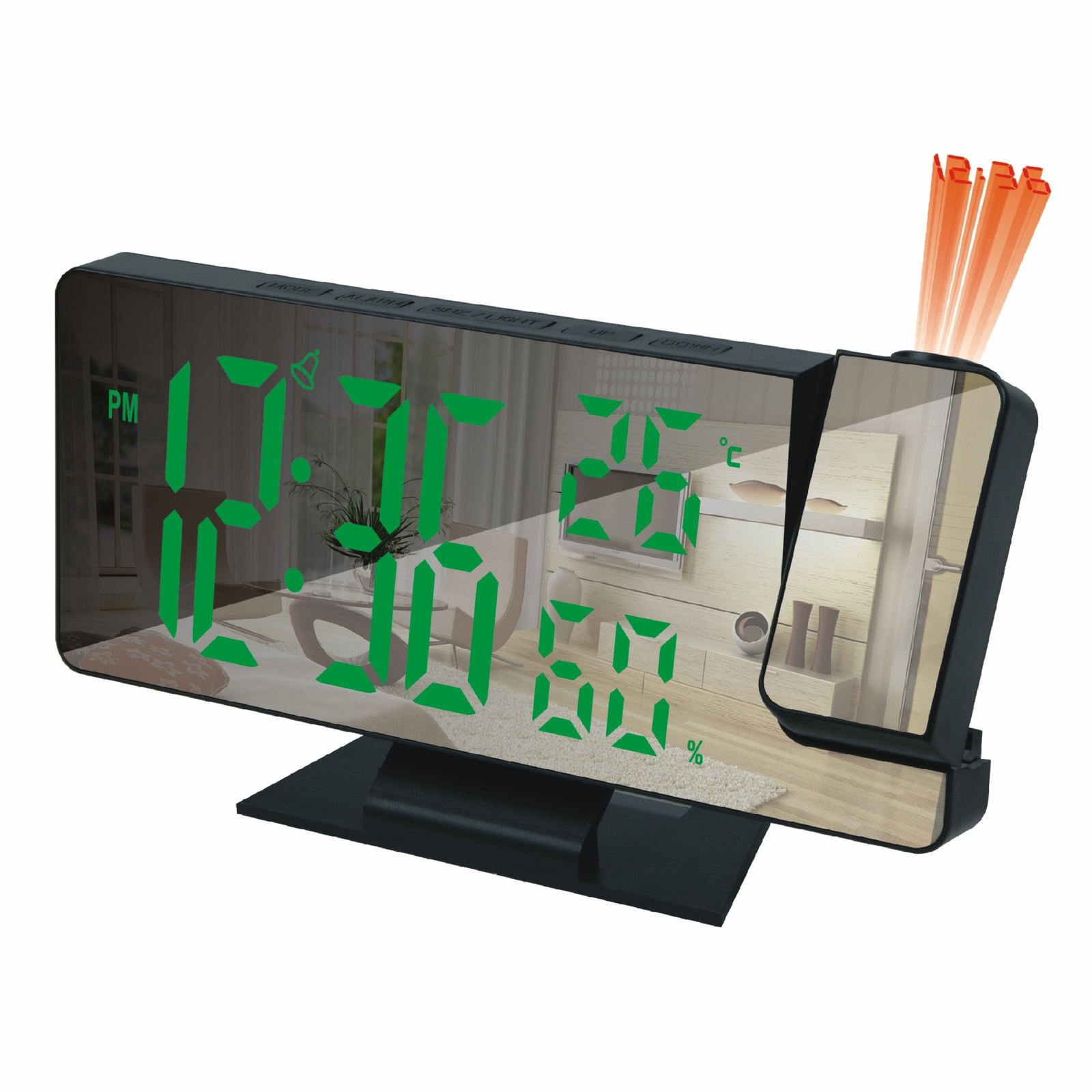 Digital LED Projection Alarm Clock Temperature Date Snooze Ceiling Projector