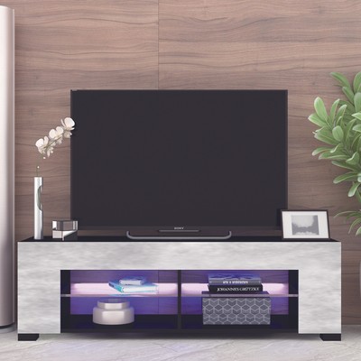 For 32-60 Inch Tvs Modern Low Profile Black+stone Grey Entertainment Ce