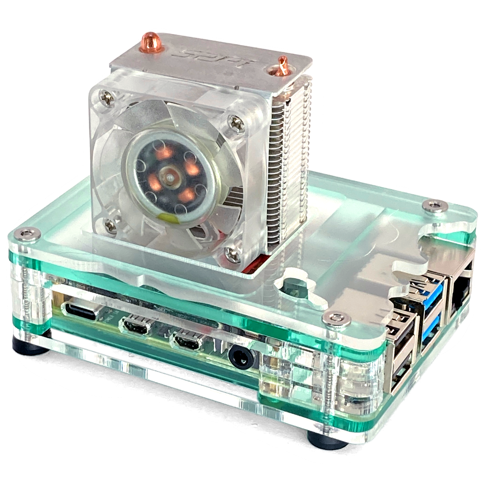C4Labs Zebra Ice Cube Case Kit-for Raspberry Pi 3B+ or 4B and Ice Tower Cooler
