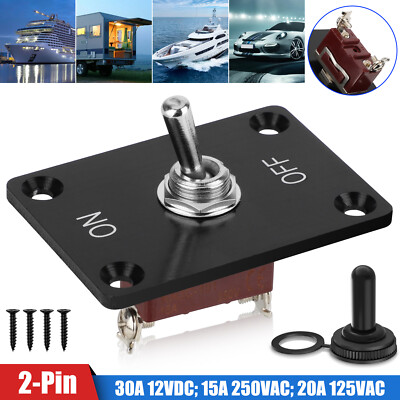 Heavy Duty Toggle Switch SPST 2 Pin On-Off Amp 30A 12VDC/15A 250VAC/20A 125VAC